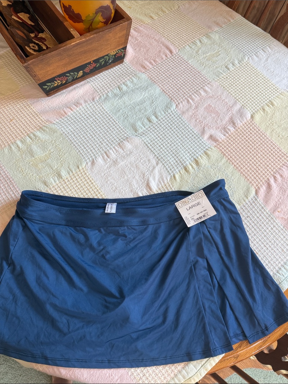 Liz Claiborne Indigo Navy Athletic Skort swimwear NWT size large ladies